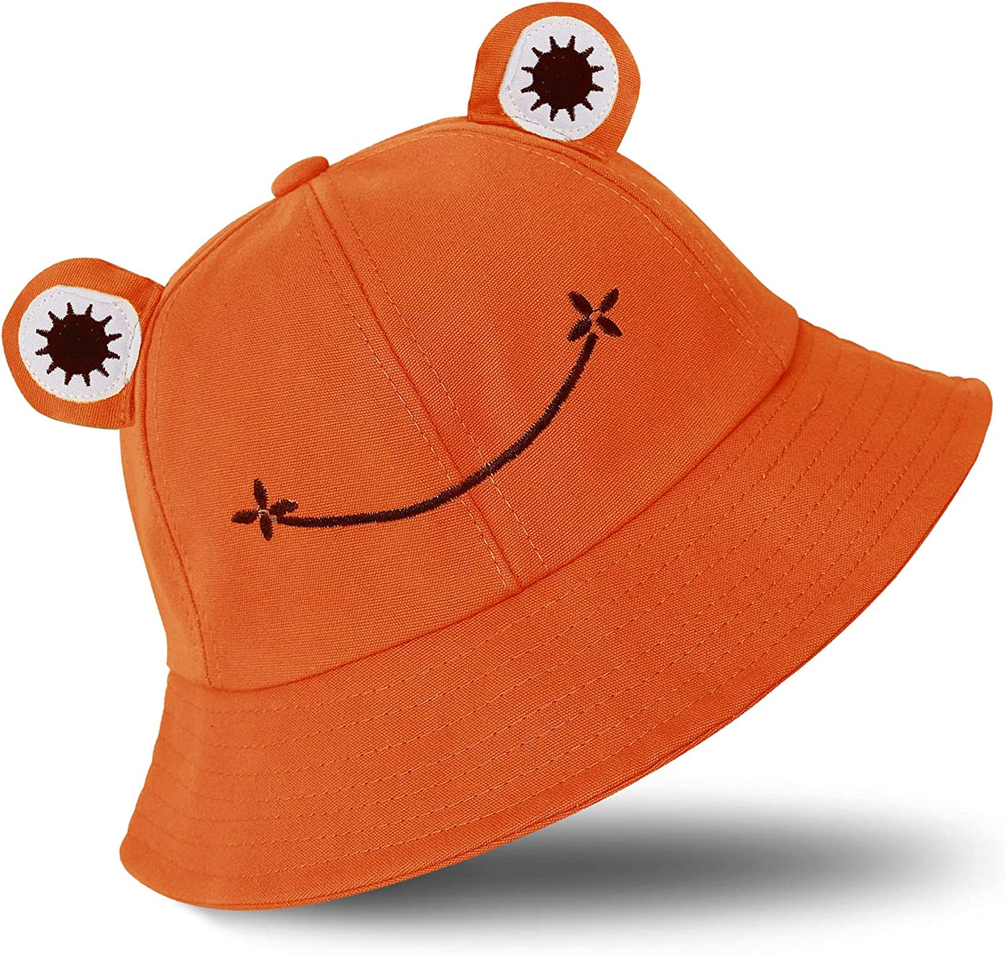 SAOROPEB Frog Hat for Adult Teens, Cute Frog Bucket Hat, Cotton Bucket Hat Funny Hat Fisherman Hat for Men Women Apparel & Accessories > Clothing Accessories > Hats SAOROPEB Orange  