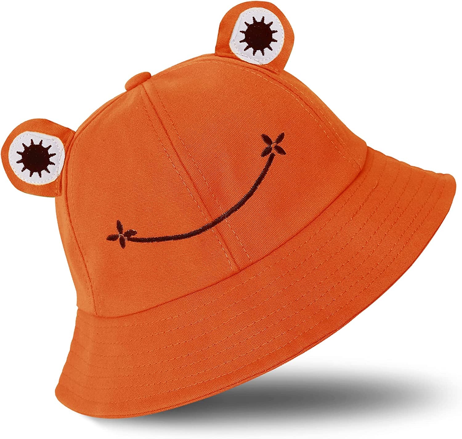 SAOROPEB Frog Hat for Adult Teens, Cute Frog Bucket Hat, Cotton Bucket Hat Funny Hat Fisherman Hat for Men Women Apparel & Accessories > Clothing Accessories > Hats SAOROPEB Orange  