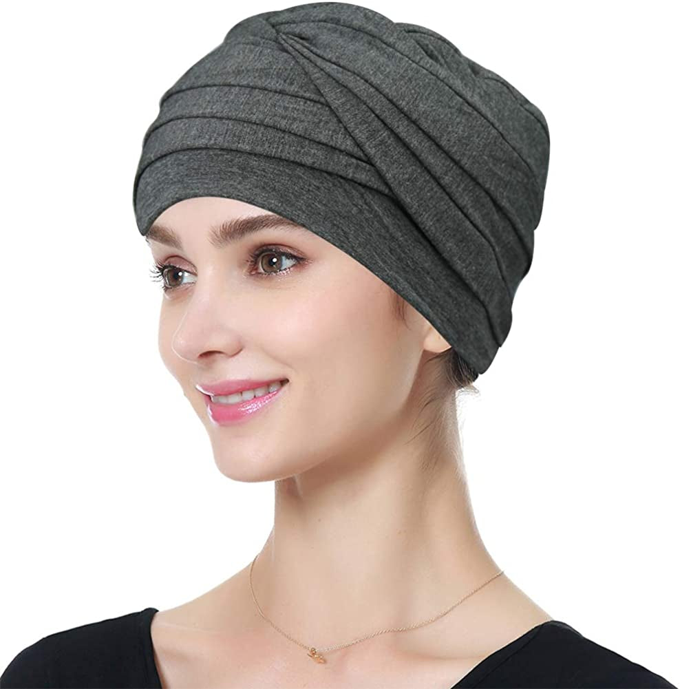 Bamboo Chemo Headwear Head Wraps for Cancer Patients – Warm, Super Comfy Apparel & Accessories > Clothing Accessories > Headwear KYLIE MAX Dark Hemp Gray  