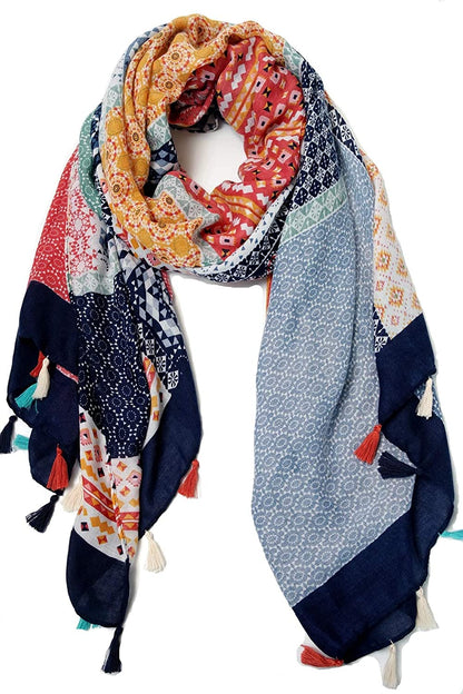Scarfs for Women Lightweight Floral Flower Winter Scarf Large Fashion Wrap Shawls Oversized Cape Tassel Fall Scarves Apparel & Accessories > Clothing Accessories > Scarves & Shawls STONE Print4  