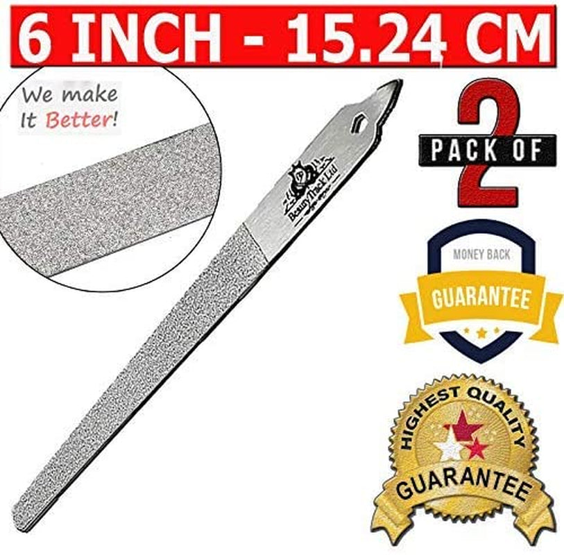 Beautytrack 6-Inch Diamond Deb Nail File, for Manicure, Pedicure, Grooming Foot Skin, Podiatric Foot Care Instruments, Stainless Steel (Pack of 2, 2021 Stock), Pouch Health & Beauty > Personal Care > Foot Care BeautyTrack   