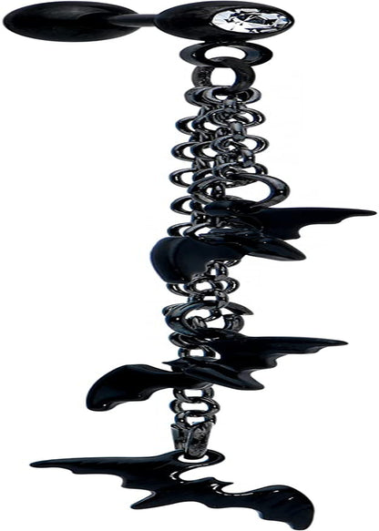 Body Candy 16G Womens Black Plated Steel Bats Chain Dangle Cartilage Earring Helix Tragus Jewelry 1/4" Apparel & Accessories > Jewelry > Body Jewelry Body Candy   