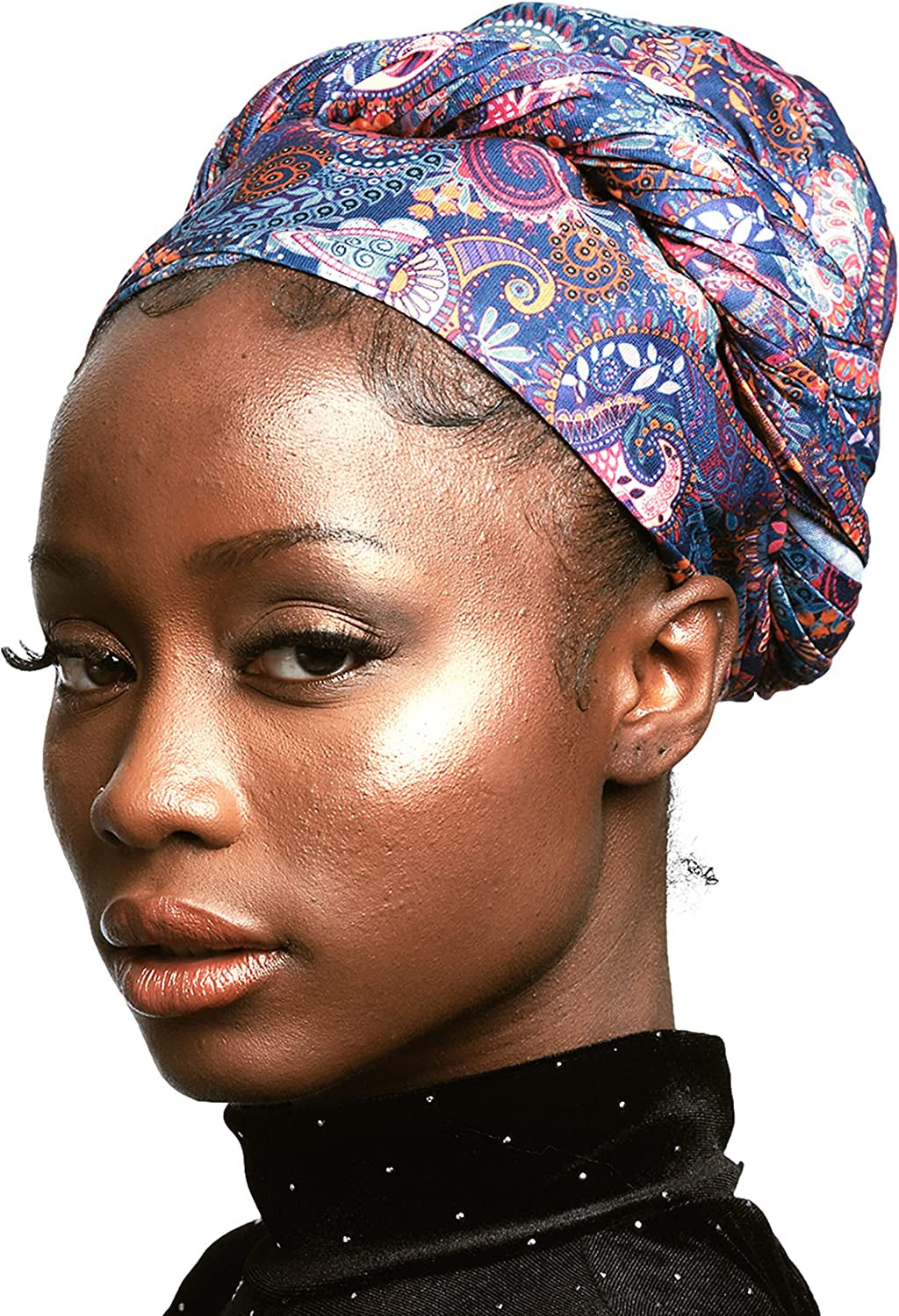 Head Wrap for Black Women - African Hair Wrap & Hair Scarf - Jersey Hair Turbans for Women - Soft & Breathable Headwrap Apparel & Accessories > Clothing Accessories > Bandanas & Headties Olivia Sylx Paisley  