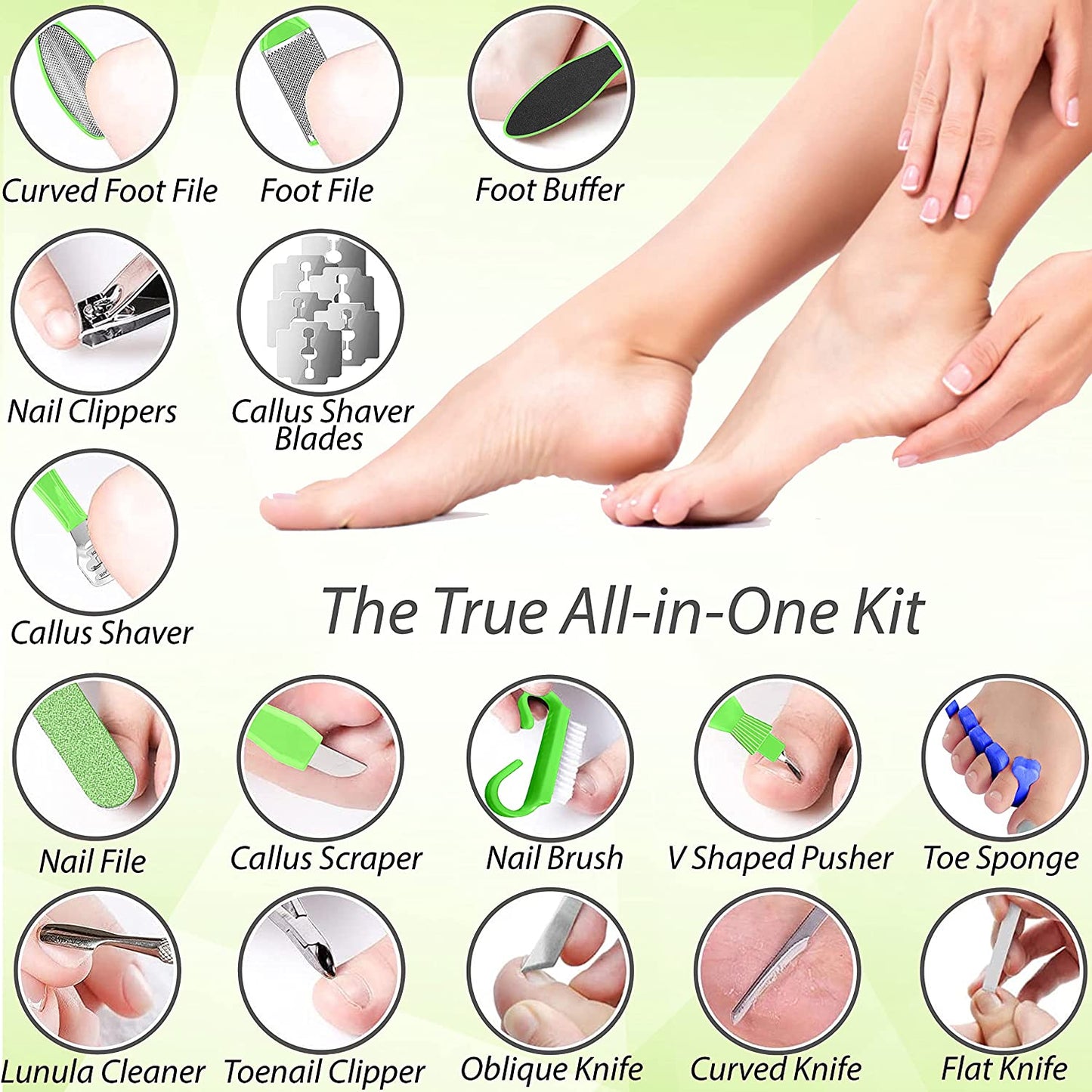 Dr. Entre'S Professional Pedicure Kit: 32 in 1 Pedicure Tools Supplies Set, Callus Remover with Foot File, Nail File Buffer, Feet Scrubber Dead Skin Remover, Foot Care Kit, Scraper Shaver Health & Beauty > Personal Care > Foot Care EntreFeet   