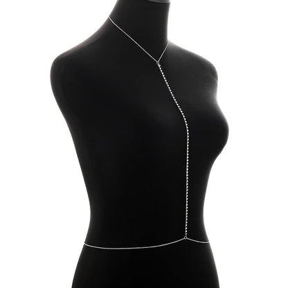 Blindery Sexy Body Chains Silver Rhinestone Belly Waist Chain Beach Body Jewelry Party Body Accessory for Women and Girls Apparel & Accessories > Jewelry > Body Jewelry Blindery   