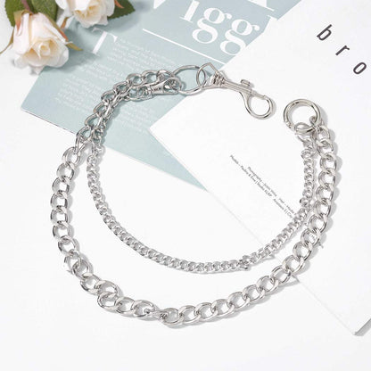 Bodiy Pocket Wallet Chain Silver Cuban Jean Pants Belt Chains Waist Belly Body Chain Jewelry for Women and Girls Apparel & Accessories > Jewelry > Body Jewelry BODIY   