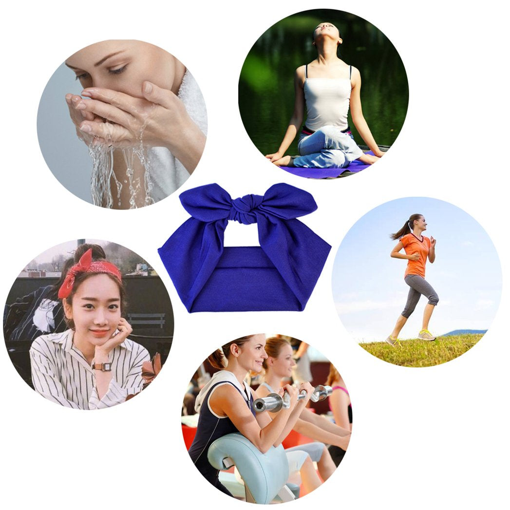 Miayon Women Headbands Headwraps Hair Bands Bows Accessories Turban Head Wraps Cotton 10Pcs Solid Color for Woman Girls Apparel & Accessories > Clothing Accessories > Bandanas & Headties Miayon   
