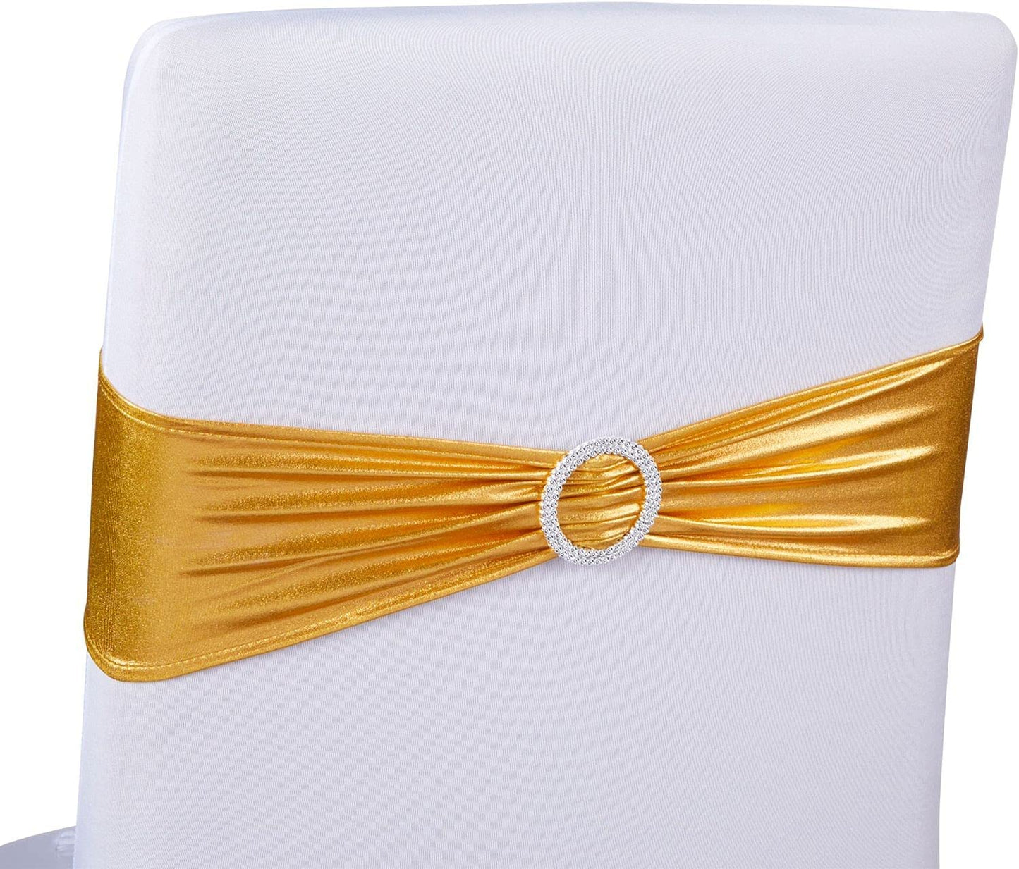 Gold Chair Sashes Bulk 100 Pack for Wedding Reception, Banquet Hotel Events, Baby Shower, Birthday Party Apparel & Accessories > Clothing Accessories > Sashes Juvale Gold  