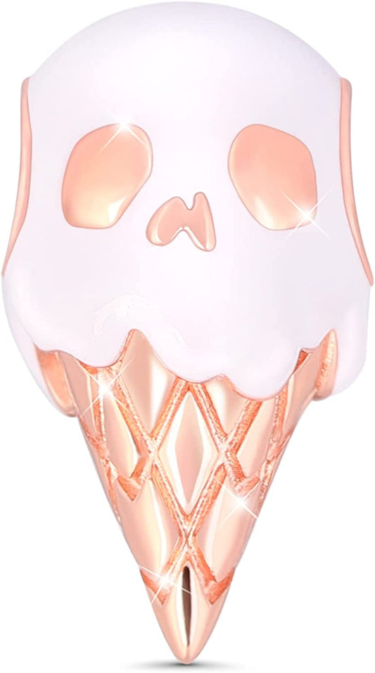 GNOCE Red Apple Charms 925 Sterling Silver Charm Christmas Skull Bead Charms Fit All Bracelets for Women Girls Apparel & Accessories > Jewelry > Bracelets GNOCE Skull Ice Cream  