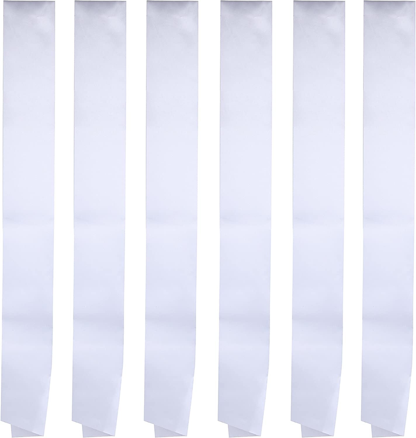 I-MART Blank Satin Sash, Princess, Beauty Queen, Homecoming, Winner, Mayor, Make Your Own Pins, Party Plain Pageant Sashes (Pack of 6 - Black) Apparel & Accessories > Clothing Accessories > Sashes I-MART Pack of 6- White  