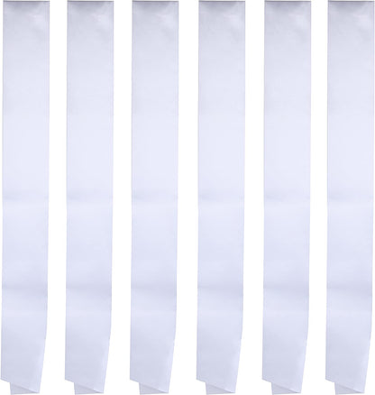 I-MART Blank Satin Sash, Princess, Beauty Queen, Homecoming, Winner, Mayor, Make Your Own Pins, Party Plain Pageant Sashes (Pack of 6 - Black) Apparel & Accessories > Clothing Accessories > Sashes I-MART Pack of 6- White  