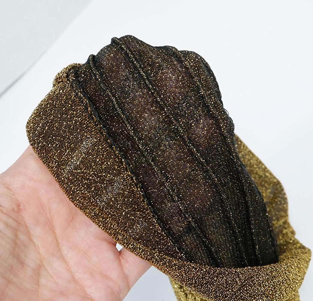 GETACOTA Pleated Glitter Turban for Women Stretchy Hat Beanie Headwrap Twist Elastic Slip on Cap Headwear Accessories Apparel & Accessories > Clothing Accessories > Headwear GETACOTA   