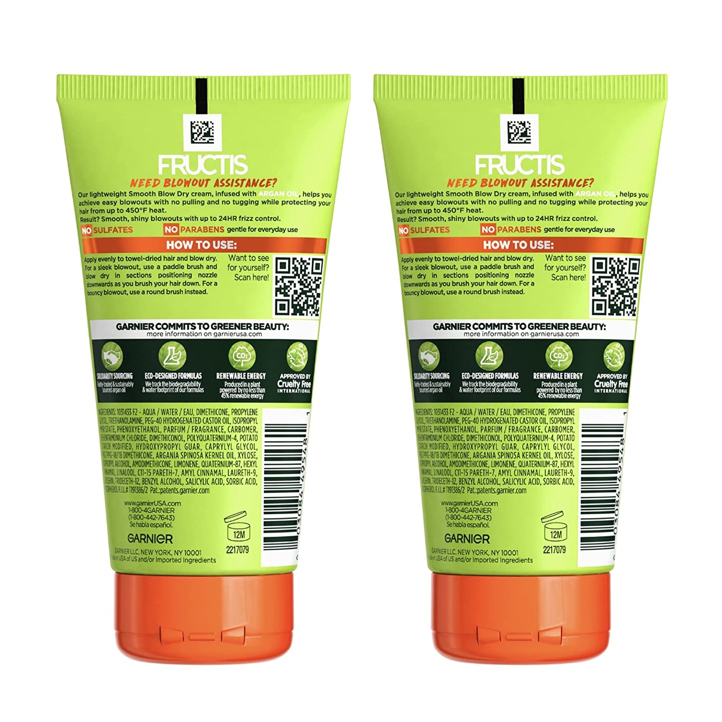 Garnier Hair Care Fructis Style Smooth Blow Dry Anti-Frizz Cream, 2 Count Health & Beauty > Personal Care > Hair Care Garnier   