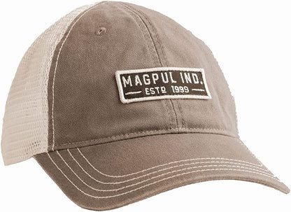 Magpul Trucker Hat Snap Back Baseball Cap, One Size Fits Most Apparel & Accessories > Clothing Accessories > Hats Magpul Established Garment Washed Driftwood One Size 