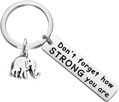 MYOSPARK Elephant Keychain Don'T Forget How Strong You Are Inspirational Gift for Graduate Elephant Lovers Apparel & Accessories > Jewelry > Necklaces MYOSPARK Elephant Keychain  