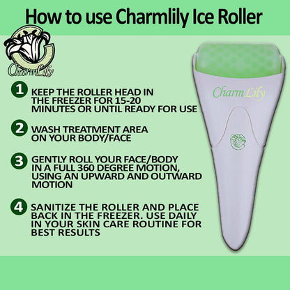 Jade & Ice Roller + Gua Sha Massager Tool Set for Face & Eyes by Charmlily, Puffiness, Reduce Wrinkle Aging, Migraine, Pain Relief on Neck & Body, Cold Facial Original Natural Stone - 3 in 1 Health & Beauty > Personal Care > Cosmetics > Cosmetic Tools > Skin Care Tools CHARMLILY   