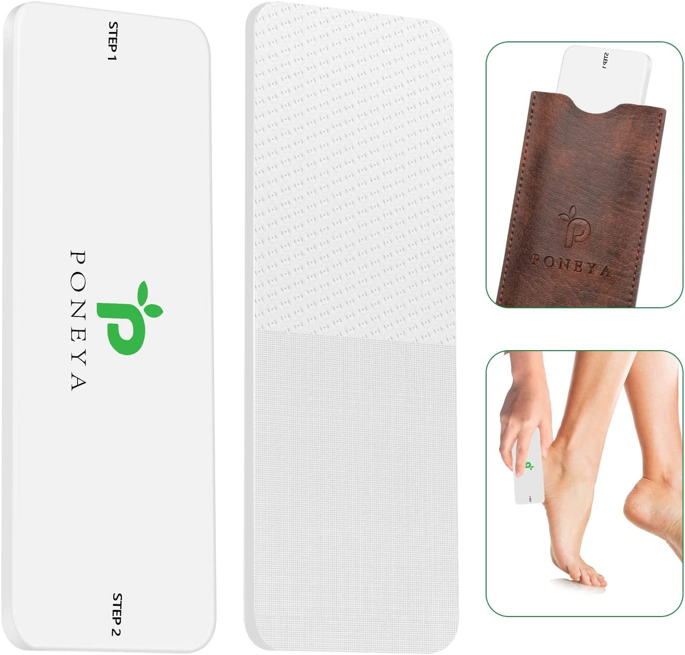 Foot File-Nano Glass Foot File Callus Remover for Feet, Best Foot Care Pedicure Tools Foot Scrubber to Remove Dead or Hard Cracked Dry Skin, Foot Scraper for Soft Feet, for Men Women Travel (Black) Health & Beauty > Personal Care > Foot Care PONEYA White  
