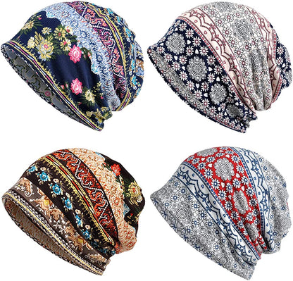 ELLEWIN Cotton Slouchy Beanie Hip-Hop Soft Lightweight Running Beanie Adult Dwarf Hats Chemo Cap for Men Women Apparel & Accessories > Clothing Accessories > Headwear Does Not Apply Multicolor1-4pk  