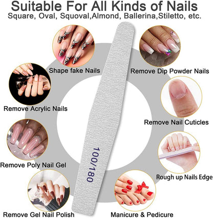 Professional Nail Files, Emery Board Nail File for Natural Nails 100/180/240 Grit Nail Files for Acrylic Nails 12Pcs Fine Grit Nail File Manicure Tools Coarse Fingernail Files (100/180 Grit) Health & Beauty > Personal Care > Cosmetics > Cosmetic Tools > Nail Tools BLESWIN   