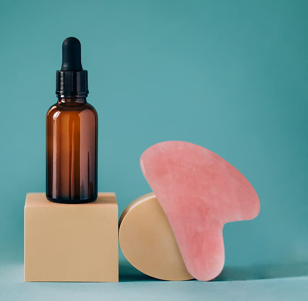 Gua Sha Facial Tools，Natural Rose Quartz Gua Sha Stone for Skin Massage and Wrinkle Removal anti Aging, Gua Sha Scraping Massage Tool Used for Face, Eyes, Neck and Body Health & Beauty > Personal Care > Cosmetics > Cosmetic Tools > Skin Care Tools Running man   