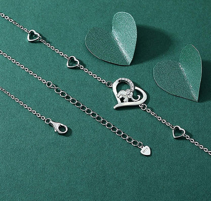 Heart Elephant Anklet 925 Sterling Silver Love Elephant Ankle Bracelet Gift for Women Girlfriend Jewelry(Big Bracelet) Apparel & Accessories > Jewelry > Anklets YZSFMZGE   