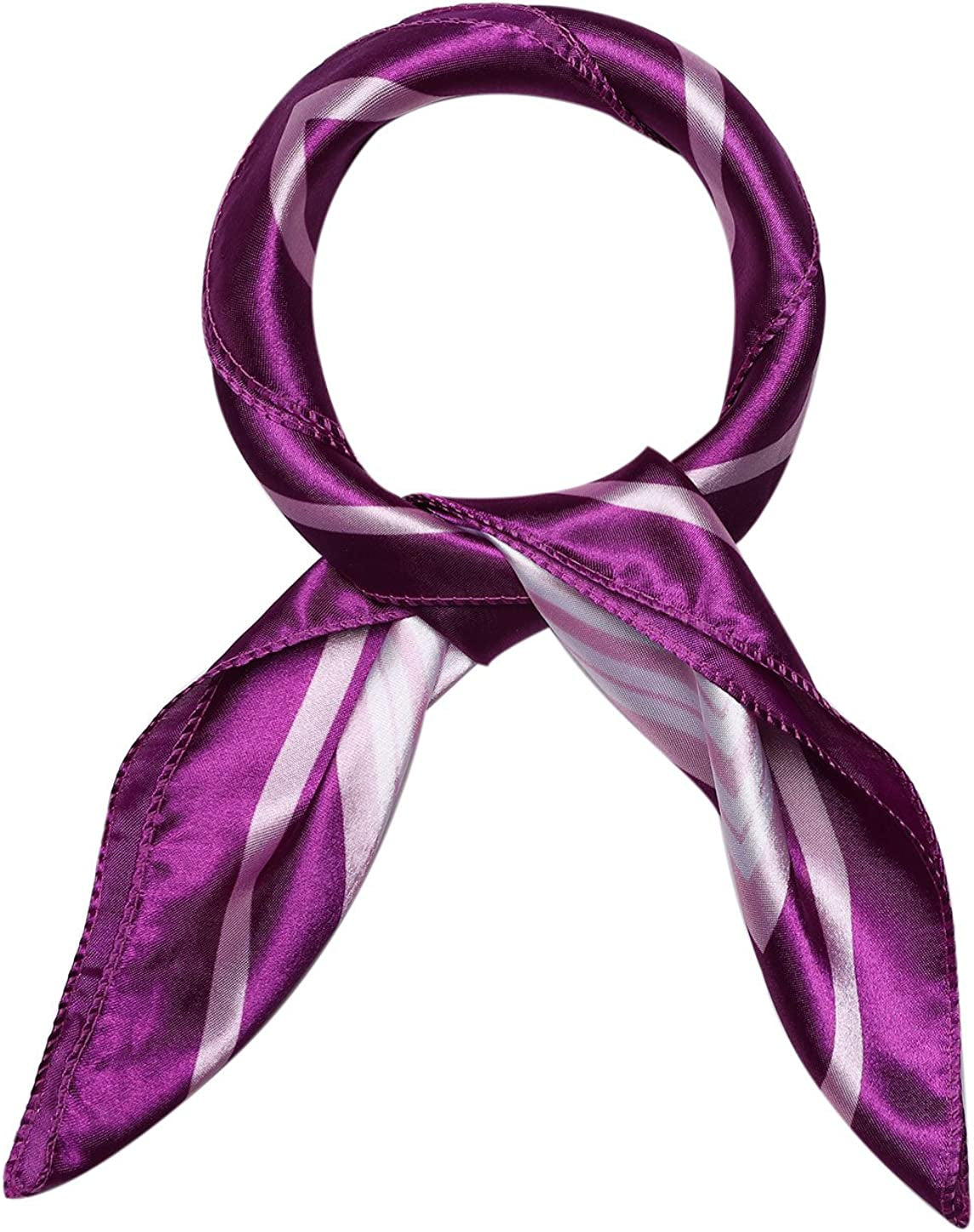 Uxcell Women'S Floral Leopard Polka Dots Striped Print Square Kerchief Neck Scarf Shawl Apparel & Accessories > Clothing Accessories > Scarves & Shawls uxcell Purple 19.5*19.5 