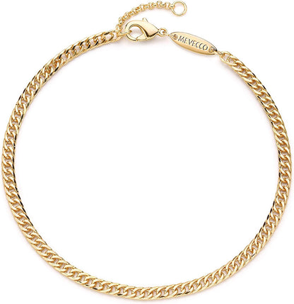 MEVECCO Gold Beaded Bracelets,18K Gold Plated Handmade Cute Satellite Diamond Cut Oval and round Beads Rope Chain Dainty Bracelet for Women Apparel & Accessories > Jewelry > Bracelets Mevecco Cuba  