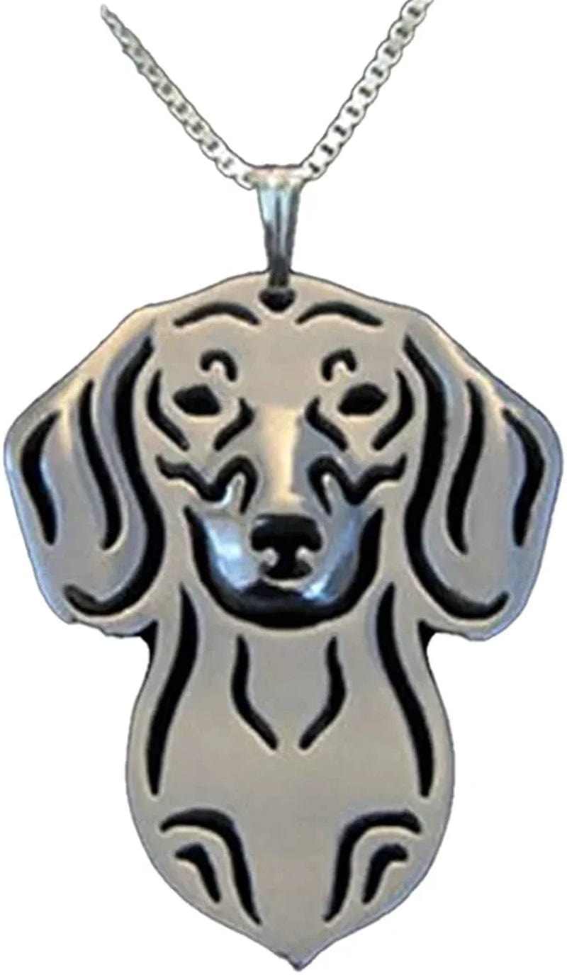 Dachshund Dog Drop Dangle Earrings and Necklace Set for Girls Women by Sterling Silver Cute Puppy Pet Jewelry Necklace Only