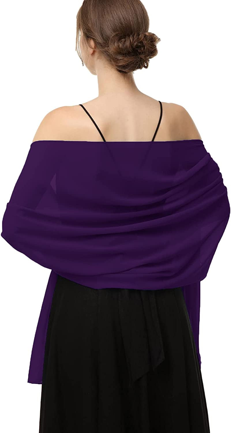 Chiffon Shawls Scarves Wraps for Bridal Wedding Party Evening Dress and Special Occasion Dresses Apparel & Accessories > Clothing Accessories > Scarves & Shawls Baoqiya Purple Length(79") * Width(19") 