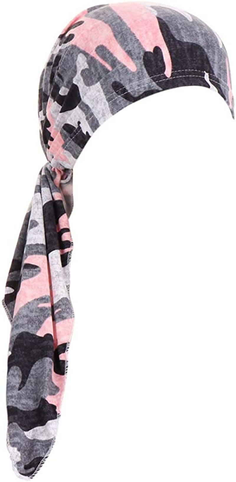 Fxhixiy Pre-Tied Bandana Turban Hat Chemo Cancer Headscarf Headwraps Headwear for Women Hair Cover Hat Apparel & Accessories > Clothing Accessories > Bandanas & Headties Fxhixiy Pink Camouflage  