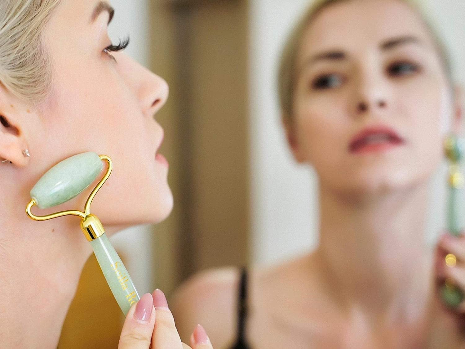 The Best Jade Roller Massaging Facial Roller, Superior and Natural for Facial Toning, Massage, Anti-Ageing, Skin Firming, Face Slimming. Lymphatic Drainage. Authentic & Genuine Beauty Tool Health & Beauty > Personal Care > Cosmetics > Cosmetic Tools > Skin Care Tools Scilla ROSE   