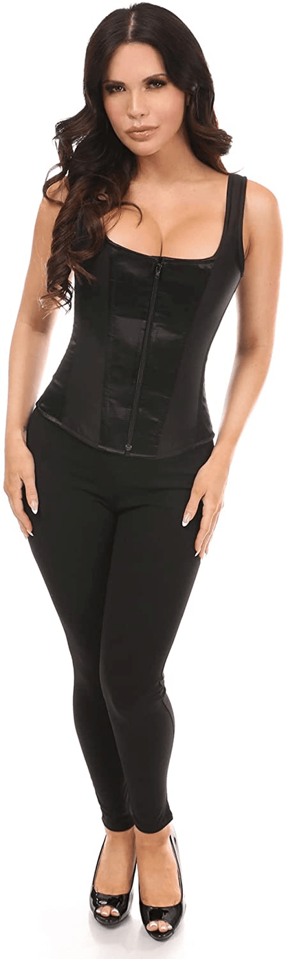 Daisy Corsets Womens Top Drawer Black Satin Steel Boned Corset W/Straps Apparel & Accessories > Clothing > Underwear & Socks > Lingerie Daisy corsets   