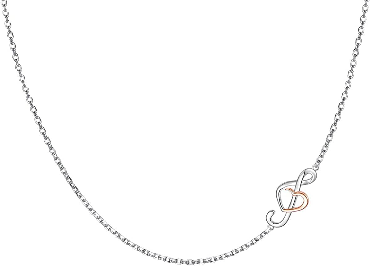 DAOCHONG (Musical Note Necklace Pendant) 925 Sterling Silver Jewelry for Women Teen Girls, 18 Inch 06_Treble Clef Sideways Necklace 14+4"