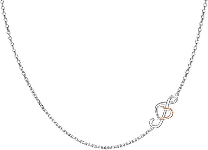 DAOCHONG (Musical Note Necklace Pendant) 925 Sterling Silver Jewelry for Women Teen Girls, 18 Inch 06_Treble Clef Sideways Necklace 14+4"