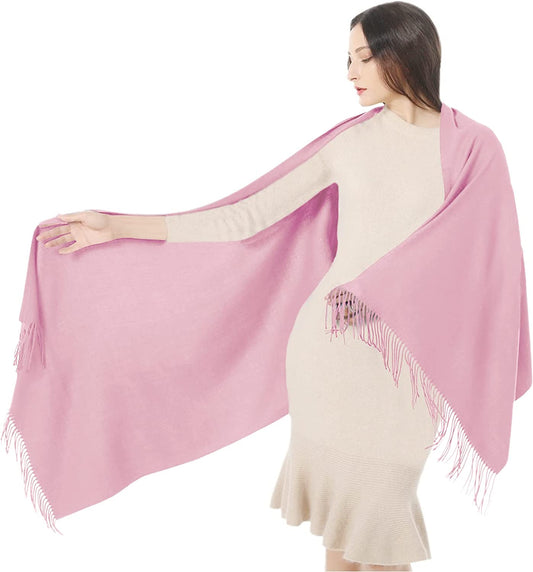 Women Shawl Wrap Scarf Pashmina Gifts Idea Wedding Christmas Birthday Large Soft Stole Apparel & Accessories > Clothing Accessories > Scarves & Shawls Gomust Baby Pink  