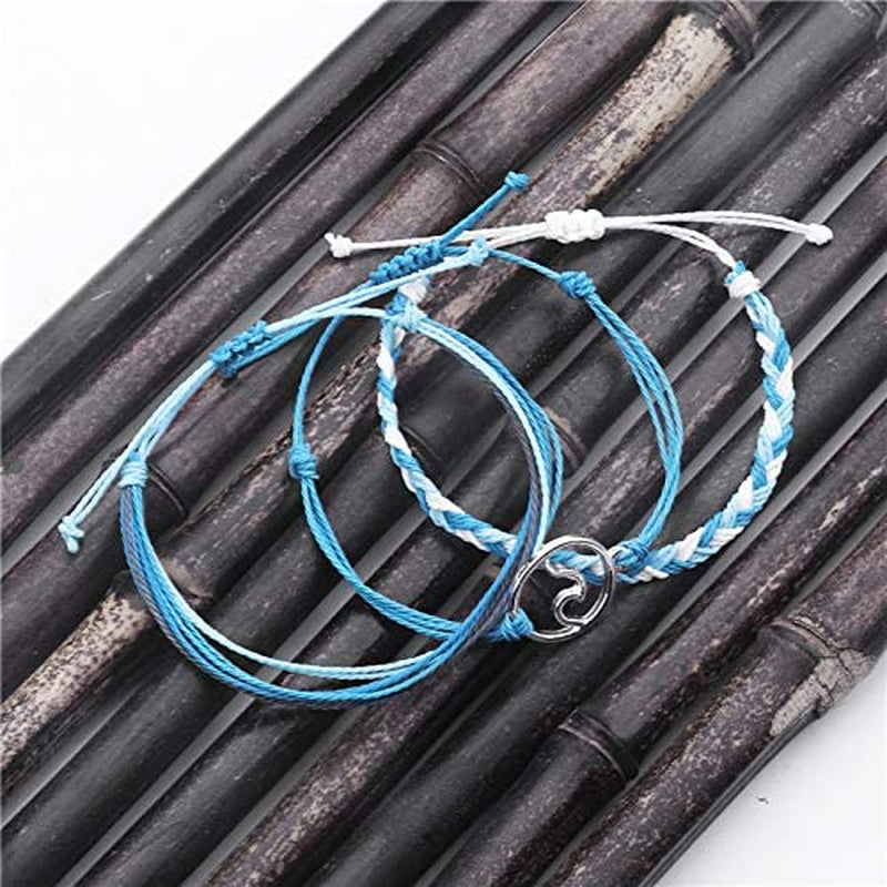 Softones VSCO String Wave Bracelets for Women Girls Handmade Colorful Waterproof Adjustable Braided Beach Bracelet Set for Women Apparel & Accessories > Jewelry > Bracelets Softones   