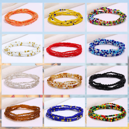 Taouzi Waist Beads for Women Colorful Beaded Body Chain Elastic String Waist Chain Beach Bikini Belly Chains Summer Jewelry for Women Girls Apparel & Accessories > Jewelry > Body Jewelry Taouzi   