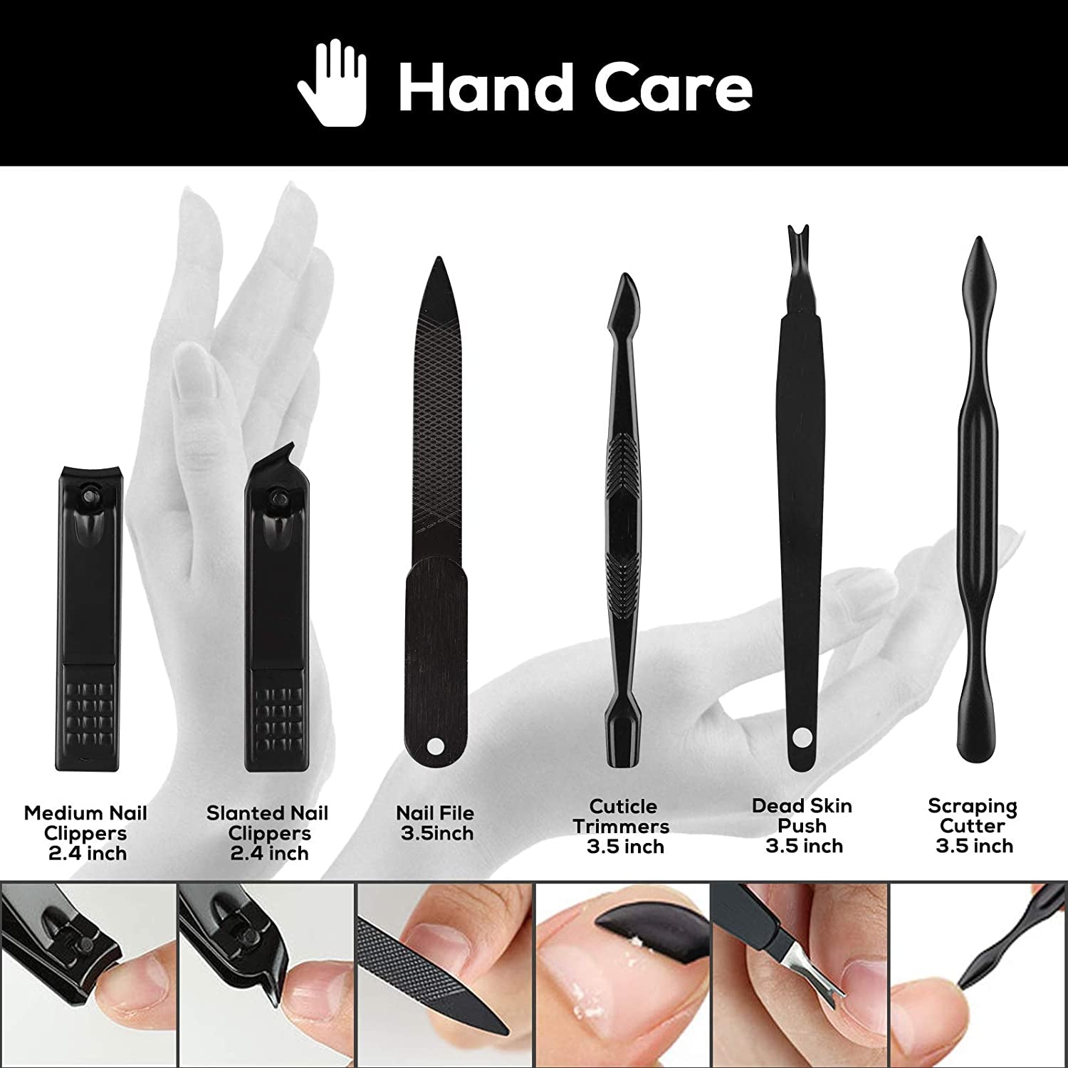 Manicure Set Nail Clippers Pedicure Set, 18 in 1 Professional Grooming Kit Stainless Steel Nail Scissors Nail Cutter Foot Care Tools Fingernail Clippers for Men and Women with Portable Travel Case Health & Beauty > Personal Care > Foot Care SUNJOYCO   