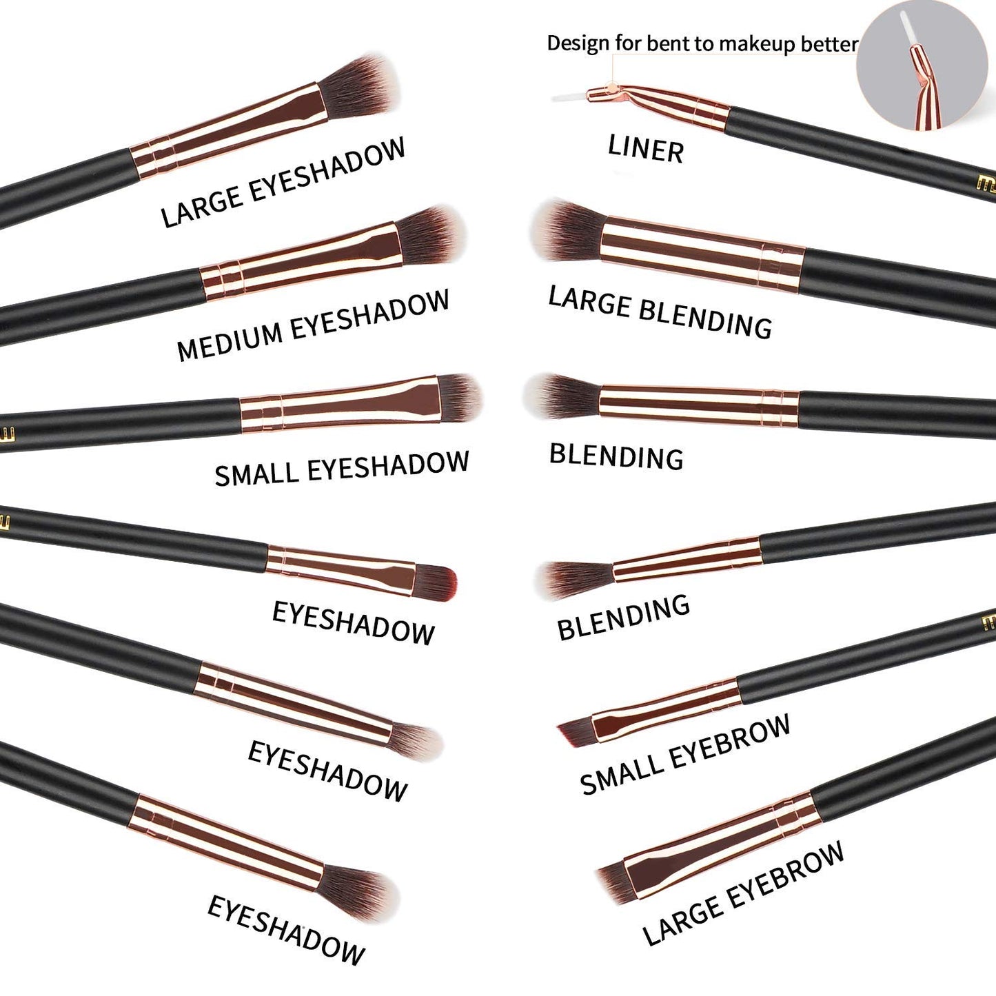 MSQ Eye Makeup Brushes 12Pcs Eyeshadow Brushes Rose Gold Makeup Brushes Set with Soft Synthetic Hairs & Real Wood Handle for Eyeshadow, Blending, Eyebrow, Eyeliner (Rose Gold) Health & Beauty > Personal Care > Cosmetics > Cosmetic Tools > Makeup Tools MSQ   