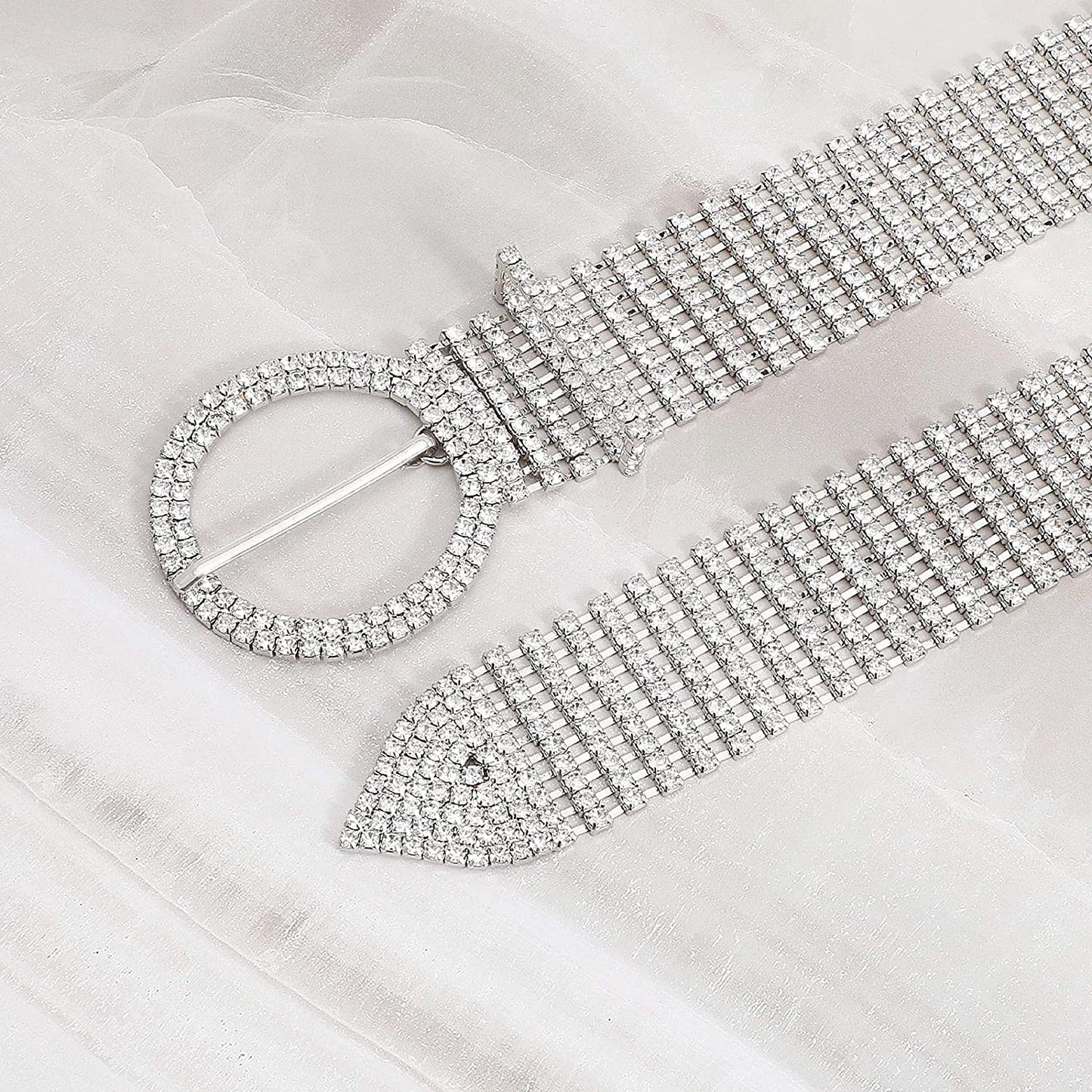 Women Rhinestone Belt Shiny Diamond Crystal Ladies Waist Belt for Jeans Dresses Silver Gold by WHIPPY Apparel & Accessories > Clothing Accessories > Belts WHIPPY   