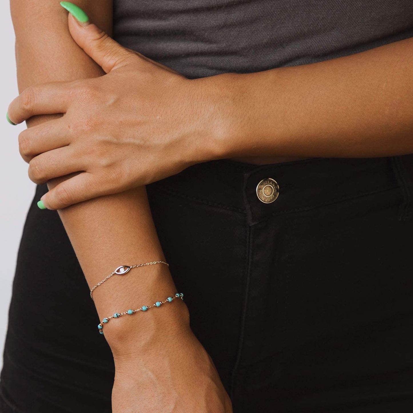 MEVECCO Gold Beaded Bracelets,18K Gold Plated Handmade Cute Satellite Diamond Cut Oval and round Beads Rope Chain Dainty Bracelet for Women Apparel & Accessories > Jewelry > Bracelets Mevecco   