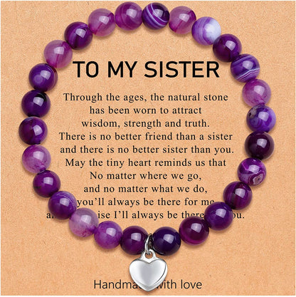 UNGENT THEM Sister/Sister in Law/Unbiological Sister/Big Sister/Best Friend/Friendship Bracelets for Women Birthday Christmas Valentine'S Day Gifts Apparel & Accessories > Jewelry > Bracelets UNGENT THEM Sister-Purple  