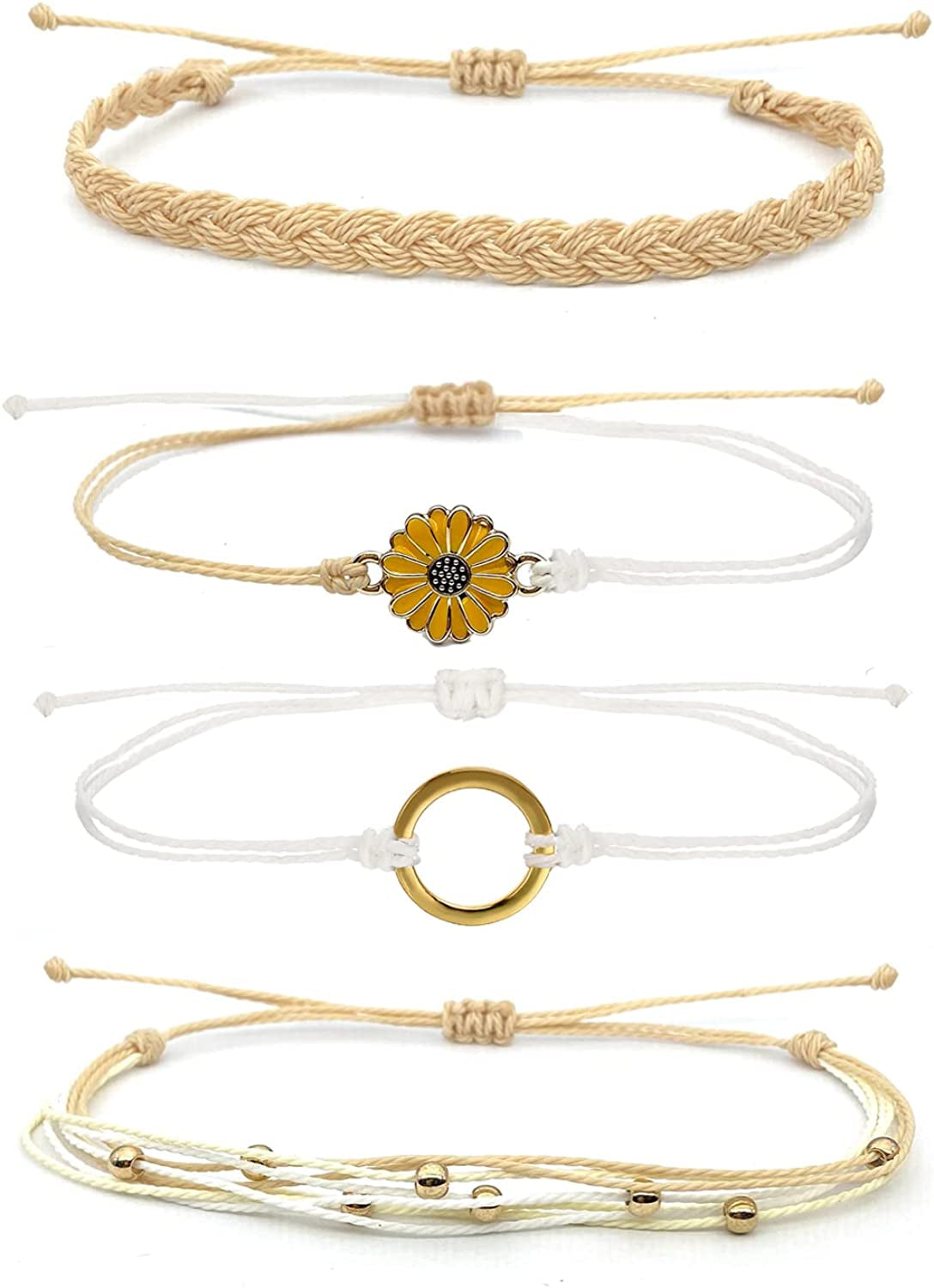 Boho String Bracelets for Women Waterproof Wave Surfer Bracelets for Summer Adjustable Rope Braided Bracelets Gifts for Teen Girls Cute Friendship Bracelets Pack Gifts for Holiday Apparel & Accessories > Jewelry > Bracelets Harry and Henry Set J  