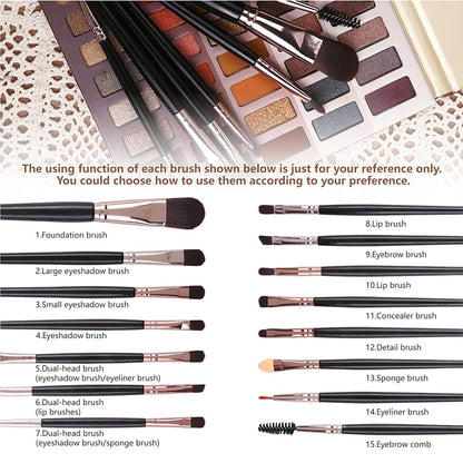 UCANBE 60 Colors Naked Eyeshadow Palette + 15Pcs Makeup Brush Set, All in One Nude Neutral Smokey Makeup Pallet with Brushes Tools, Pigmented Warm Matte Shimmer Powder Eye Shadows Cosmetic Halloween Beauty Kit Health & Beauty > Personal Care > Cosmetics > Cosmetic Tools > Makeup Tools UCANBE   
