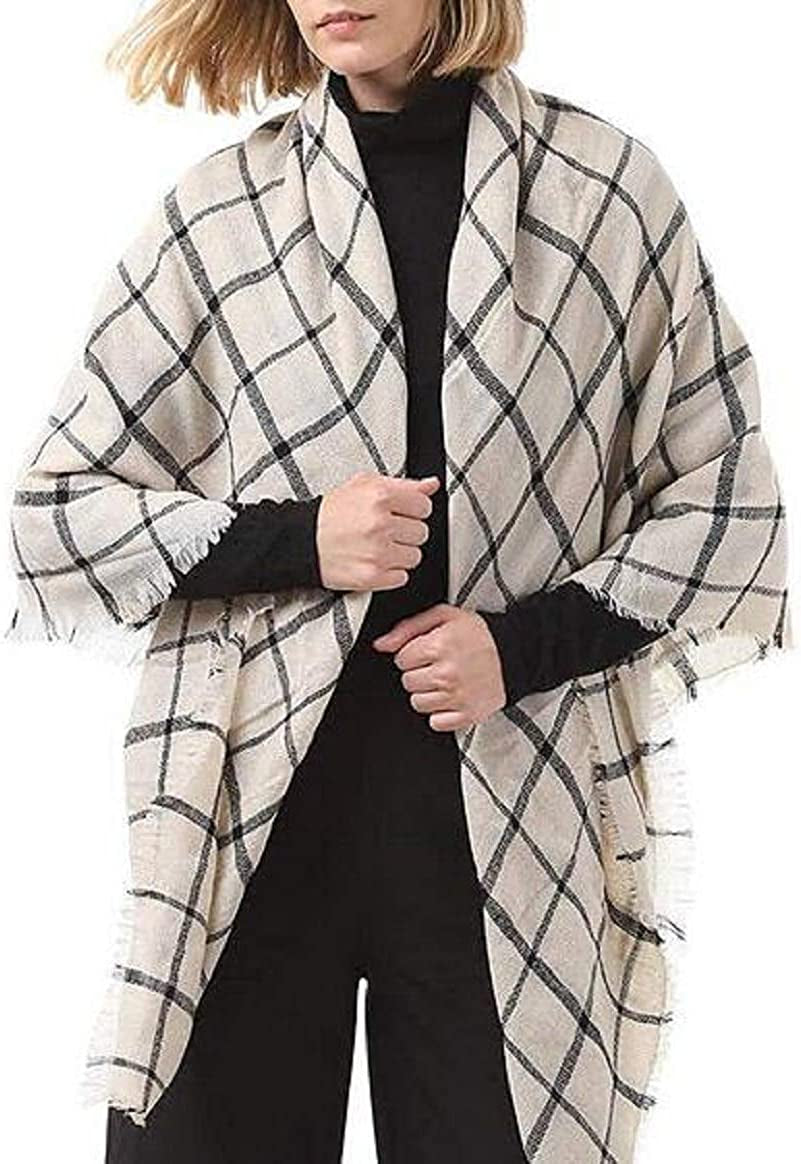 Plaid Scarf Soft Warm Tartan Shawl Cape Blanket Scarves Fashion Wrap Apparel & Accessories > Clothing Accessories > Scarves & Shawls vxsvxm   