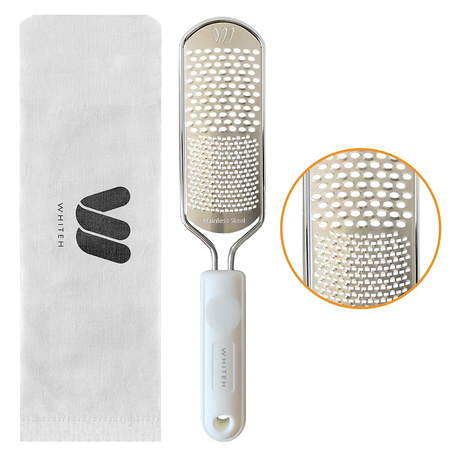 Colossal Foot Rasp Foot File and Callus Remover, Best Foot Care Pedicure Metal Surface Tool to Remove Hard Skin, Can Be Used on Both Wet and Dry Feet, Surgical Grade Stainless Steel File Health & Beauty > Personal Care > Foot Care Whiteh   