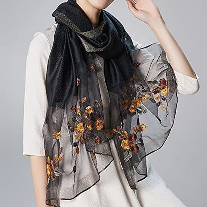 WINCESS.YU Silk Scarf for Women Lightweight Shawls and Wraps for Weddings Fashion Pashmina Shawl Embroidered Scarves Apparel & Accessories > Clothing Accessories > Scarves & Shawls WINCESS.YU   