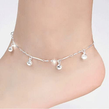Beach Boho Anklet Foot Chain for Women Jewelry Beach Bells Barefoot Ankle Foot 5 Bracelet Sandal Women Chain Anklet Bracelets- Girl Jewelry (Silver, One Size) Apparel & Accessories > Jewelry > Anklets Generic   