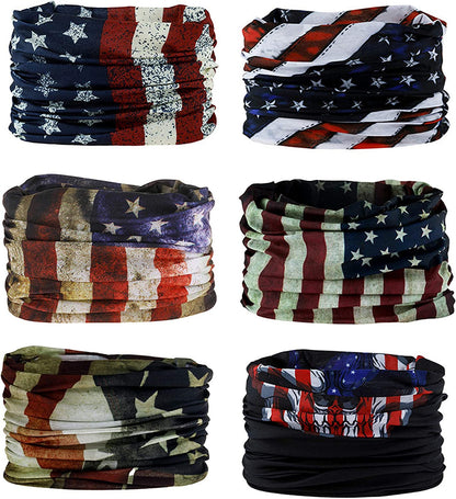 DEMIL 6PCS/8PCS/12PCS Seamless Headband Bandanas Headwear for Men&Women Scarf Apparel & Accessories > Clothing Accessories > Headwear Demil Sports 6PCS-Flag  