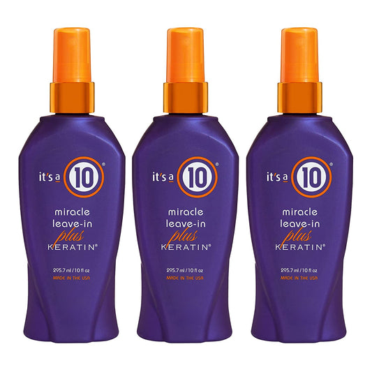 It'S a 10 Haircare Miracle Leave-In plus Keratin Spray, 10 Fl. Oz (Pack of 3) Health & Beauty > Personal Care > Hair Care It's a 10 Haircare Unscented 10 Fl Oz (Pack of 3) 